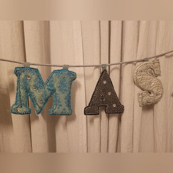 Merry Christmas Fabric Banner Garland Multi Color - Picture 6 of 6